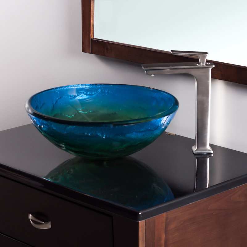 Novatto Mare Glass Circular Vessel Bathroom Sink & Reviews Wayfair